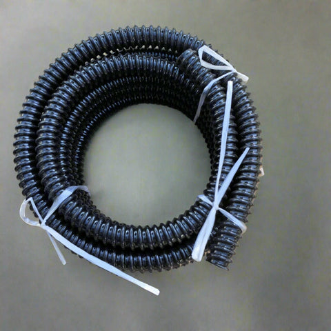 3/4 inch flexible corrugated pond tubing hose – 20 foot black PVC line for pumps and water features
