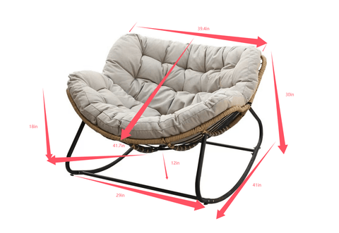 NEW COZY ROCKING CHAIR/PATIO INDOOR “Cozy rocking chair for two on patio with plush cushions”

“Indoor outdoor lounge rocking chair for two people”

“Gray double rocking chair with steel frame”

“Two-seater patio rocker for couples”

“Stylish nursery or balcony rocker with cozy seat”OUTDOOR LOUNGE CHAIR - with | Sold by Uncle Wiener's Wholesale