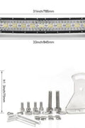 New Curved Triple Row LED Light Bar – IP68 Waterproof, 22" - 50" for Trucks, Jeeps, ATVs - LED Light Bars for Off - Road & Utility Vehicles with 600W 32 ” LED LIGHT BAR | Sold by Uncle Wiener's Wholesale