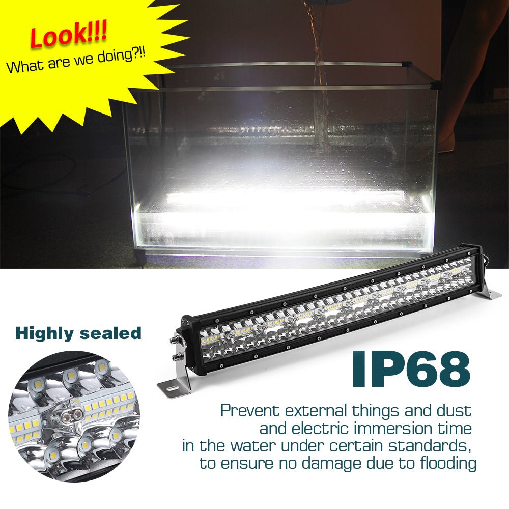 New Curved Triple Row LED Light Bar – IP68 Waterproof, 22" - 50" for Trucks, Jeeps, ATVs - LED Light Bars for Off - Road & Utility Vehicles with 420W 22 ” LED LIGHT BAR | Sold by Uncle Wiener's Wholesale