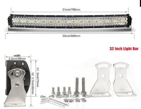 New Curved Triple Row LED Light Bar – IP68 Waterproof, 22" - 50" for Trucks, Jeeps, ATVs - LED Light Bars for Off - Road & Utility Vehicles with 600W 32 ” LED LIGHT BAR | Sold by Uncle Wiener's Wholesale