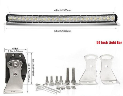 New Curved Triple Row LED Light Bar – IP68 Waterproof, 22" - 50" for Trucks, Jeeps, ATVs - LED Light Bars for Off - Road & Utility Vehicles with 950W 50 ” LED LIGHT BAR | Sold by Uncle Wiener's Wholesale