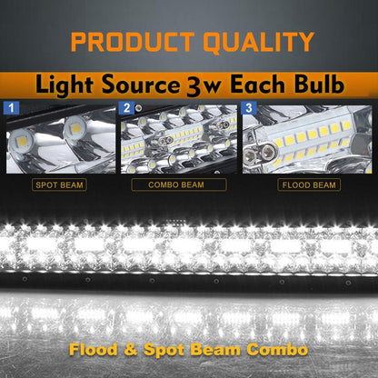 New Curved Triple Row LED Light Bar – IP68 Waterproof, 22" - 50" for Trucks, Jeeps, ATVs - LED Light Bars for Off - Road & Utility Vehicles with 420W 22 ” LED LIGHT BAR | Sold by Uncle Wiener's Wholesale