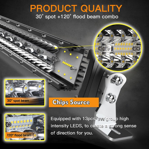 New Curved Triple Row LED Light Bar – IP68 Waterproof, 22" - 50" for Trucks, Jeeps, ATVs - LED Light Bars for Off - Road & Utility Vehicles with 420W 22 ” LED LIGHT BAR | Sold by Uncle Wiener's Wholesale