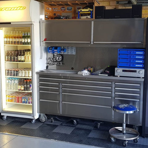 Deluxe 6 FT Tool Bench and Storage Cabinet – Heavy-Duty Stainless or Black Steel Garage Workstation with Drawers and Modular Design
