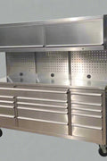 Deluxe 6 FT Tool Bench and Storage Cabinet – Heavy-Duty Stainless or Black Steel Garage Workstation with Drawers and Modular Design