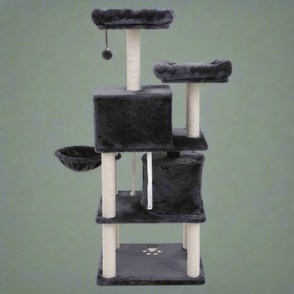 "Deluxe 60 in Multi-Level Cat Tree with Scratching Posts CT002DG"

"Gray Multi-Level Cat Tower with Hideaways and Scratching Posts"

"Durable Cat Playhouse with Soft Fabric and Sisal Posts"