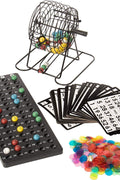 New Deluxe Bingo Game Set with Cage, 75 Colored Balls & 18 Reusable Cards | SKU: YUSNHR - with | Sold by Uncle Wiener's Wholesale