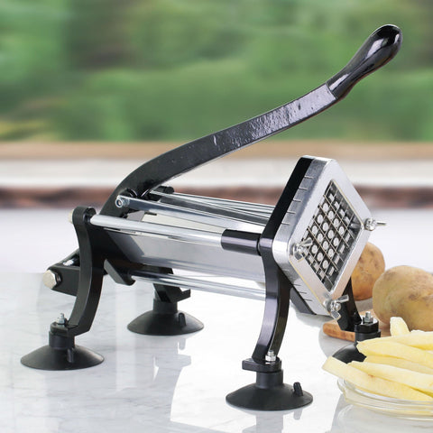 Heavy-duty French fry cutter with reinforced suction base for secure mounting
Commercial-grade fry cutter setup for restaurant or food truck use