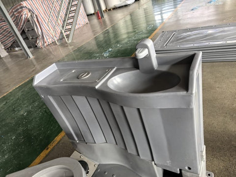 “Deluxe outdoor portable toilet with built-in sink”

“390L waste tank portable toilet for job sites and events”

“Portable flush toilet with handwashing station”

“Full-seat porta potty with sink and ventilation panel”