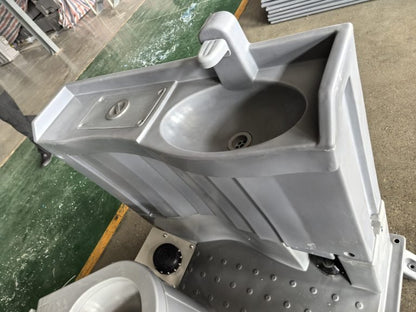 “Deluxe outdoor portable toilet with built-in sink”

“390L waste tank portable toilet for job sites and events”

“Portable flush toilet with handwashing station”

“Full-seat porta potty with sink and ventilation panel”
