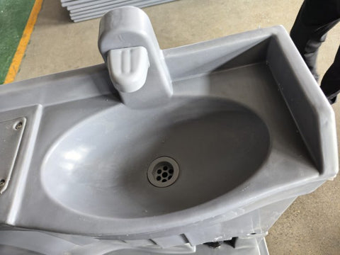 “Deluxe outdoor portable toilet with built-in sink”

“390L waste tank portable toilet for job sites and events”

“Portable flush toilet with handwashing station”

“Full-seat porta potty with sink and ventilation panel”