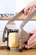Stainless steel French fry cutter with 2 blades model 431012
Heavy-duty fry cutter with suction base and lever handle
Restaurant-quality potato slicer with thick and thin cut blades