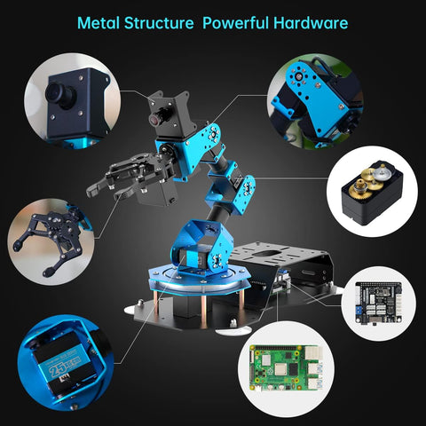 “Fully assembled Raspberry Pi robotic arm kit with FPV camera”

“AI developer robotic arm kit with wireless control module”

“Open source robot arm kit for STEM learning”

“FPV robotic arm with Raspberry Pi control board and sensors”

“Raspberry Pi AI robot arm kit with camera, servos, and code”