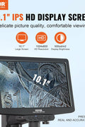Digital Microscope with 10.1-inch HD IPS screen and adjustable stand

1300X magnification digital microscope showing coin detail
HD microscope connected to laptop via USB
Digital microscope for circuit board inspection
Microscope accessories including remote control and SD card