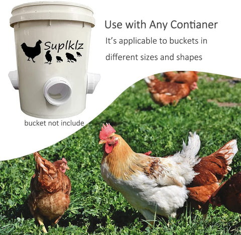 "DIY Chicken Feeder Kit with Rainproof Poultry Ports"

"4 Pack Poultry Feeder Ports with Hole Saw for Outdoor Feeding"

"PVC Gravity Chicken Feeder System for Backyard Coops"

"Easy Install Chicken Feeder Ports for Buckets and Barrels"

"Rainproof Outdoor Chicken Feeder Setup Kit"