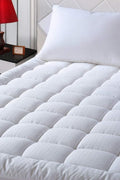 New Dobby Quilted Mattress Topper – Microfiber Pillow Top for Extra Comfort & Support - with Queen | Sold by Uncle Wiener's Wholesale