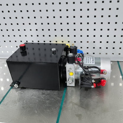 “12V double acting hydraulic pump with 8 quart reservoir”

“Trailer lift hydraulic power unit with remote pendant”

“Heavy-duty hydraulic hoist pump – 6 quart tank variant”