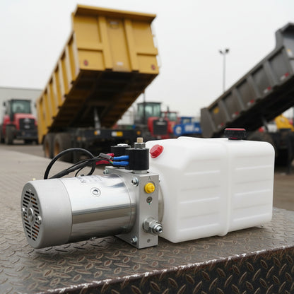 “12V double acting hydraulic pump with 8 quart reservoir”

“Trailer lift hydraulic power unit with remote pendant”

“Heavy-duty hydraulic hoist pump – 6 quart tank variant”