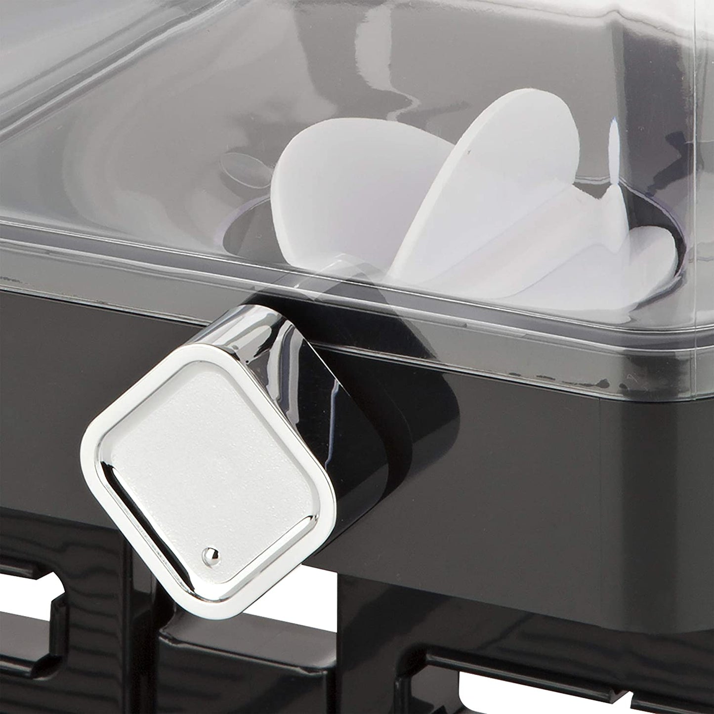 Double cereal dispenser with airtight lids and portion control knobs – countertop dry food storage container