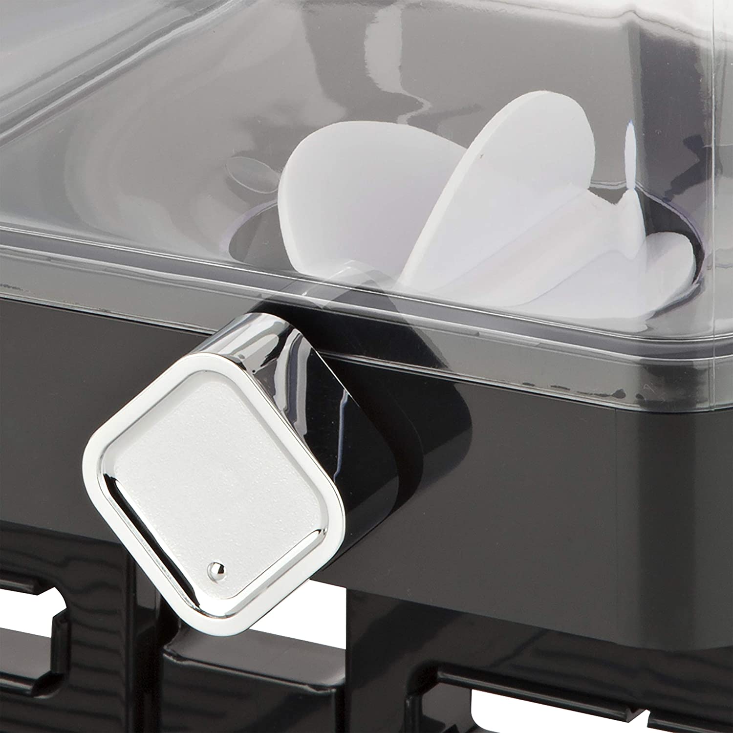 Double cereal dispenser with airtight lids and portion control knobs – countertop dry food storage container