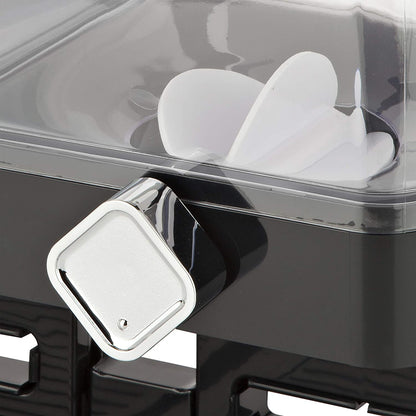 Double cereal dispenser with airtight lids and portion control knobs – countertop dry food storage container