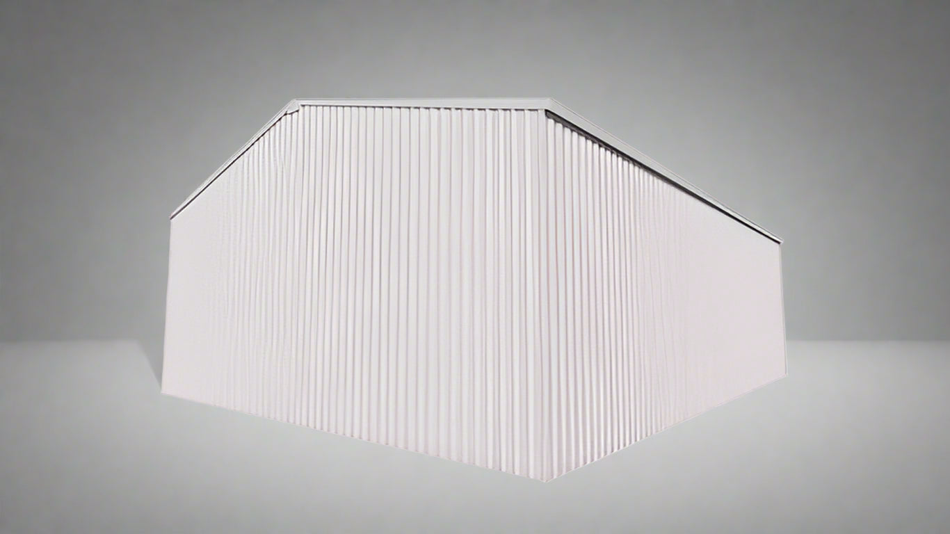 Double steel garage with roll-up doors, outdoor view

Interior view of metal garage barn frame

Roll-up electric overhead doors included in garage

Galvanized steel shed for vehicle and farm storage

Multiple-size all-weather garage options