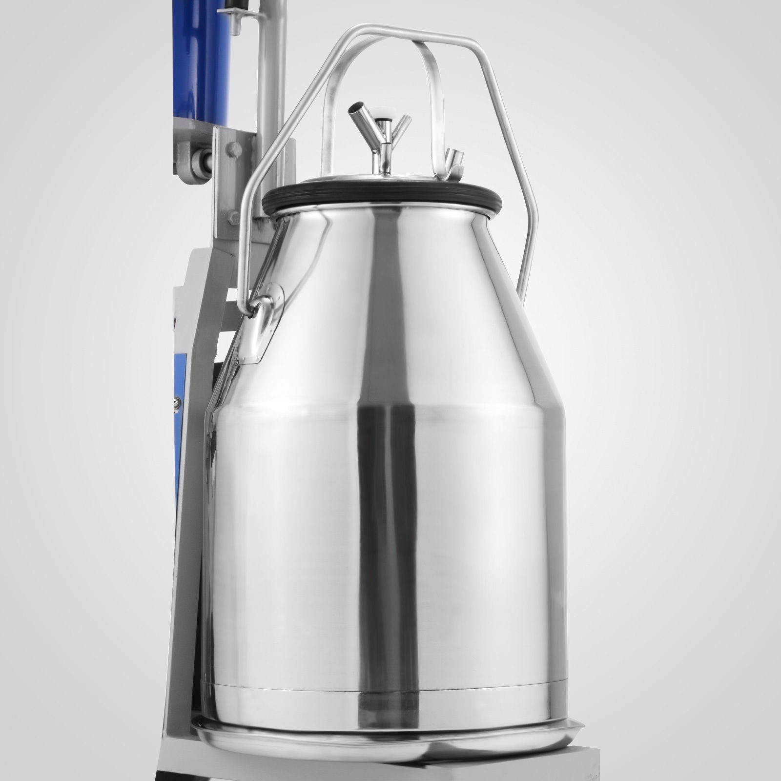 Stainless steel portable cow and goat milking machine with wheels – single and double milker setup