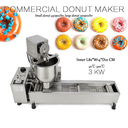 “Stainless steel automatic donut fryer for commercial kitchens”

“Donut machine with digital temperature control”

“Fully automated donut making machine for food service”

“KD11E stainless steel donut production system”