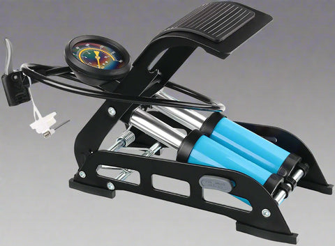 “Dual-cylinder foot pump for bikes with 160 PSI pressure”

“Compact foldable air pump with pressure gauge and 3 nozzles”

“Heavy-duty foot pump for bicycles, cars, and inflatables”

“Bike air pressure foot pump with dual barrel and anti-slip base”
