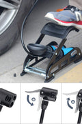 High-pressure foot pump with 3 nozzles for bikes, balls, inflatables