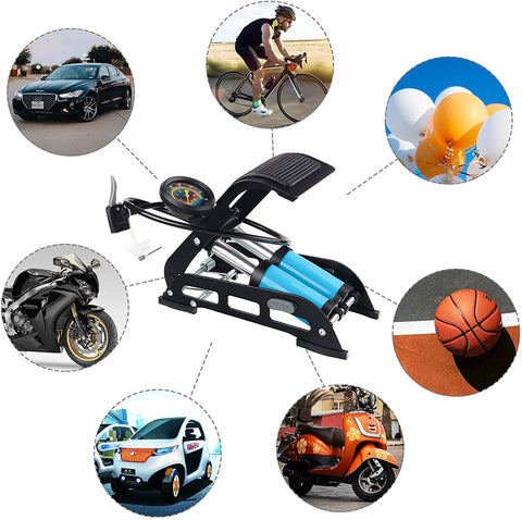Compact foldable bike foot pump for easy storage and travel