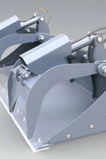 Dual cylinder scrap grapple for skid steer

Heavy-duty skid steer attachment with open side design

Top view of 85" grapple bucket with reinforced build

Grapple arms closed over large debris

