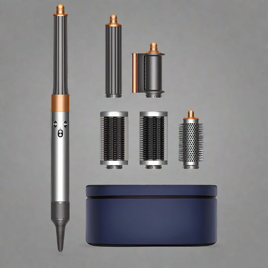 Dyson Airwrap Long Styler with attachments in nickel copper finish