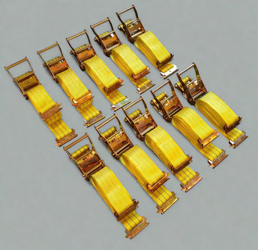NEW E TRACK RATCHET CARGO STRAPS 2" x 16' 6000 LBS - with (10) 2" x 16' E Track Cargo Strap | Sold by Uncle Wiener's Wholesale