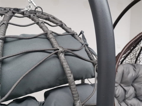 "Dark Gray Hanging Egg Chair with Stand for Patio"

"Indoor Outdoor Egg Chair Swing 350 lbs Capacity"

"Weather Resistant Egg Chair for Garden"

"Comfortable Egg Chair with Cushion and Stand"

"Modern Patio Furniture Hanging Egg Chair"