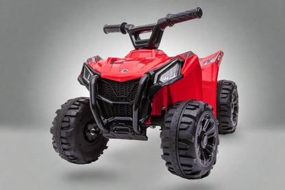 Red 6V ride-on ATV for toddlers aged 1–2

Side view of toddler 6V electric quad bike

Rear view of toddler ride-on ATV with footrests

Compact 6V rechargeable ATV for kids

Children’s electric ATV with wear-resistant tires


