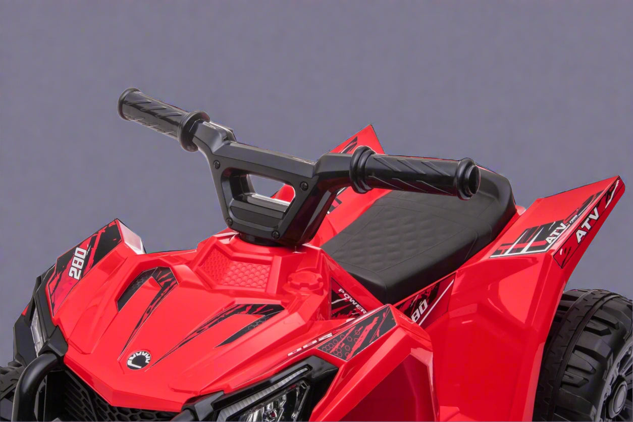 Red 6V ride-on ATV for toddlers aged 1–2

Side view of toddler 6V electric quad bike

Rear view of toddler ride-on ATV with footrests

Compact 6V rechargeable ATV for kids

Children’s electric ATV with wear-resistant tires

