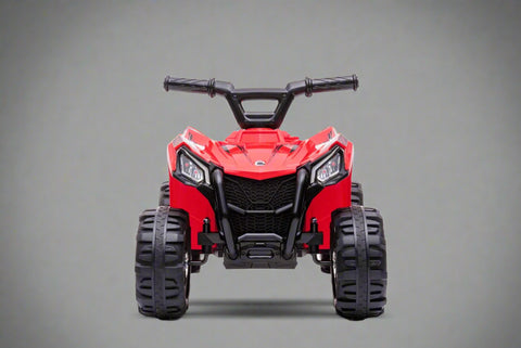 Red 6V ride-on ATV for toddlers aged 1–2

Side view of toddler 6V electric quad bike

Rear view of toddler ride-on ATV with footrests

Compact 6V rechargeable ATV for kids

Children’s electric ATV with wear-resistant tires

