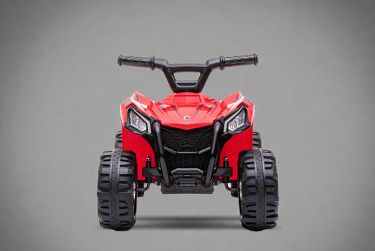 Red 6V ride-on ATV for toddlers aged 1–2

Side view of toddler 6V electric quad bike

Rear view of toddler ride-on ATV with footrests

Compact 6V rechargeable ATV for kids

Children’s electric ATV with wear-resistant tires

