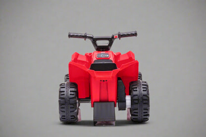 Red 6V ride-on ATV for toddlers aged 1–2

Side view of toddler 6V electric quad bike

Rear view of toddler ride-on ATV with footrests

Compact 6V rechargeable ATV for kids

Children’s electric ATV with wear-resistant tires


