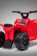 Red 6V ride-on ATV for toddlers aged 1–2

Side view of toddler 6V electric quad bike

Rear view of toddler ride-on ATV with footrests

Compact 6V rechargeable ATV for kids

Children’s electric ATV with wear-resistant tires

