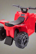 Red 6V ride-on ATV for toddlers aged 1–2

Side view of toddler 6V electric quad bike

Rear view of toddler ride-on ATV with footrests

Compact 6V rechargeable ATV for kids

Children’s electric ATV with wear-resistant tires

