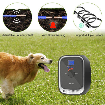 New Electric Dog Fence In - Ground System – Waterproof Safety Shock Collar with Adjustable Boundary Control TZ861 - with | Sold by Uncle Wiener's Wholesale