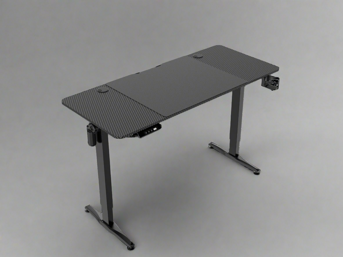 Electric height adjustable desk with carbon black finish
Sit-stand office workstation with dual monitor setup
55" motorized adjustable desk for home office
Standing desk with digital control and steel legs
Modern ergonomic desk for productivity and comfort