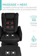 New Electric Massage Recliner Chair & Ottoman with Heat – Wireless Control | SKU: AMLS89 - with | Sold by Uncle Wiener's Wholesale