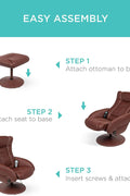 New Electric Massage Recliner Chair & Ottoman with Heat – Wireless Control | SKU: AMLS89 - with | Sold by Uncle Wiener's Wholesale