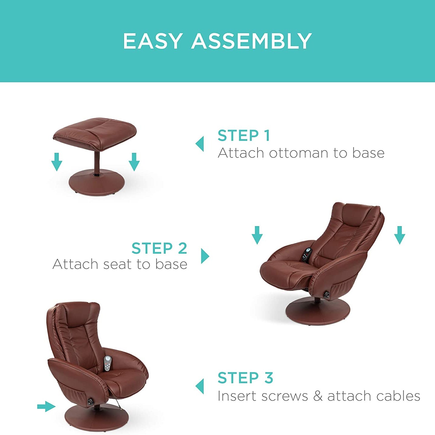 New Electric Massage Recliner Chair & Ottoman with Heat – Wireless Control | SKU: AMLS89 - with | Sold by Uncle Wiener's Wholesale