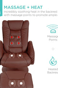 New Electric Massage Recliner Chair & Ottoman with Heat – Wireless Control | SKU: AMLS89 - with | Sold by Uncle Wiener's Wholesale