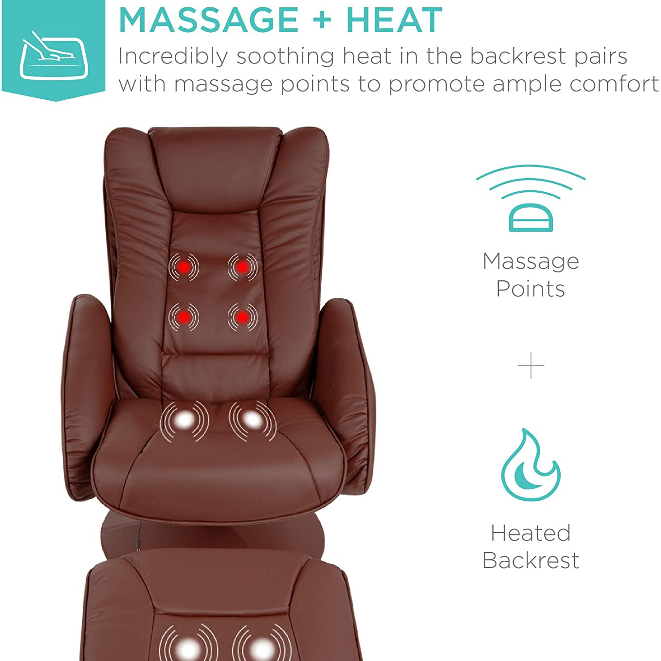 New Electric Massage Recliner Chair & Ottoman with Heat – Wireless Control | SKU: AMLS89 - with | Sold by Uncle Wiener's Wholesale